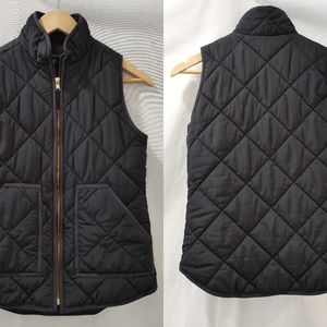 J.Crew Women's Mercantile Quilted Puffer Vest Black Primaloft XXS K4209